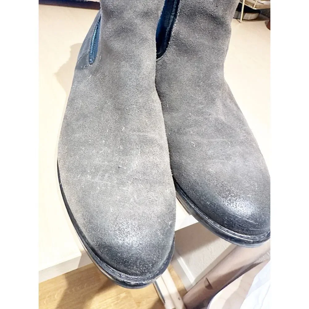 Thursday Boot Co Duchess Suede Chelsea Ankle Boots Grey Leather sz 9